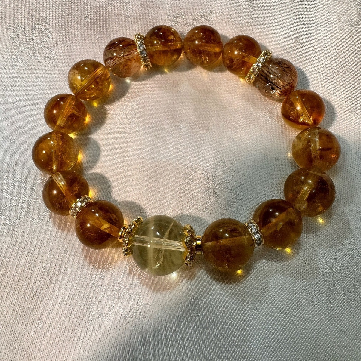 Super Seven and Citrine and Golden Quartz Bracelet