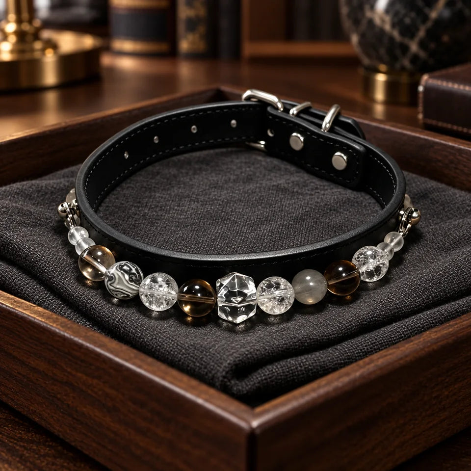 Mist Glacier Natural Crystal Pet Collar — natural crystal you & your companion scene 3