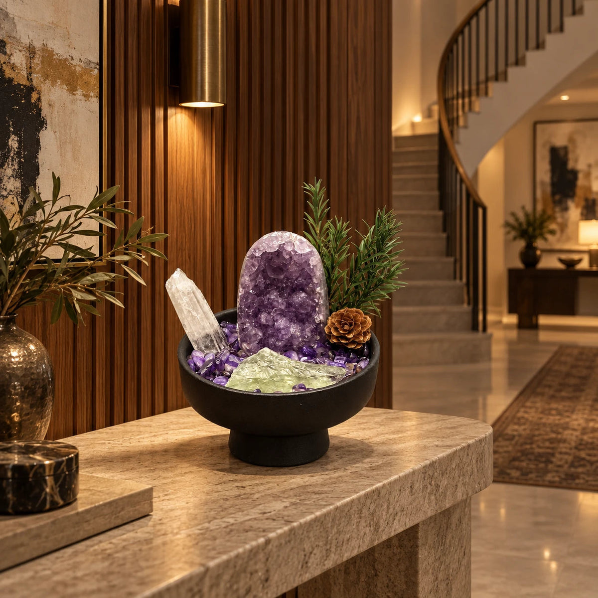 Amethyst Basin Landscape — natural crystal crystal décor scene 1