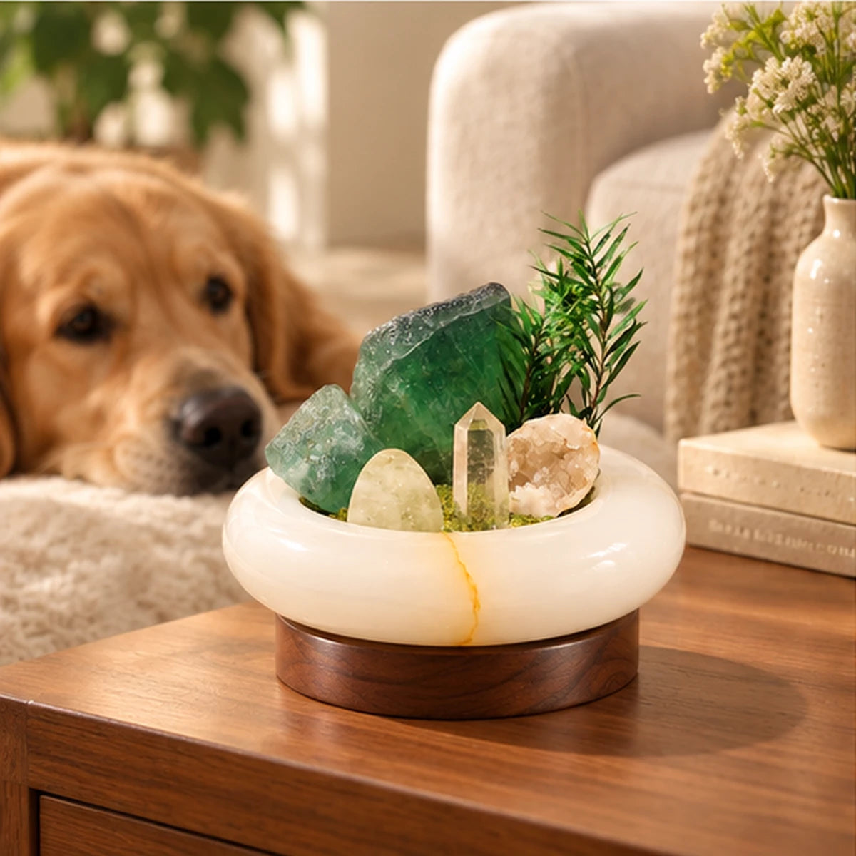 Green Fluorite Botanical Bowl — product view 3