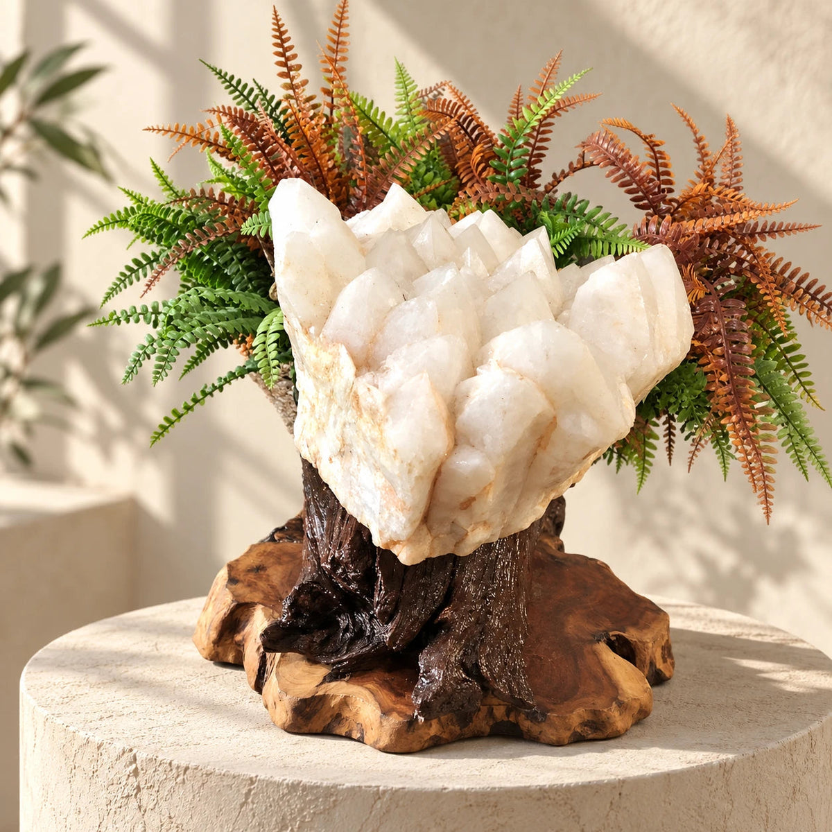 Monumental Clear Crystal Cluster — natural crystal crystal décor scene 1