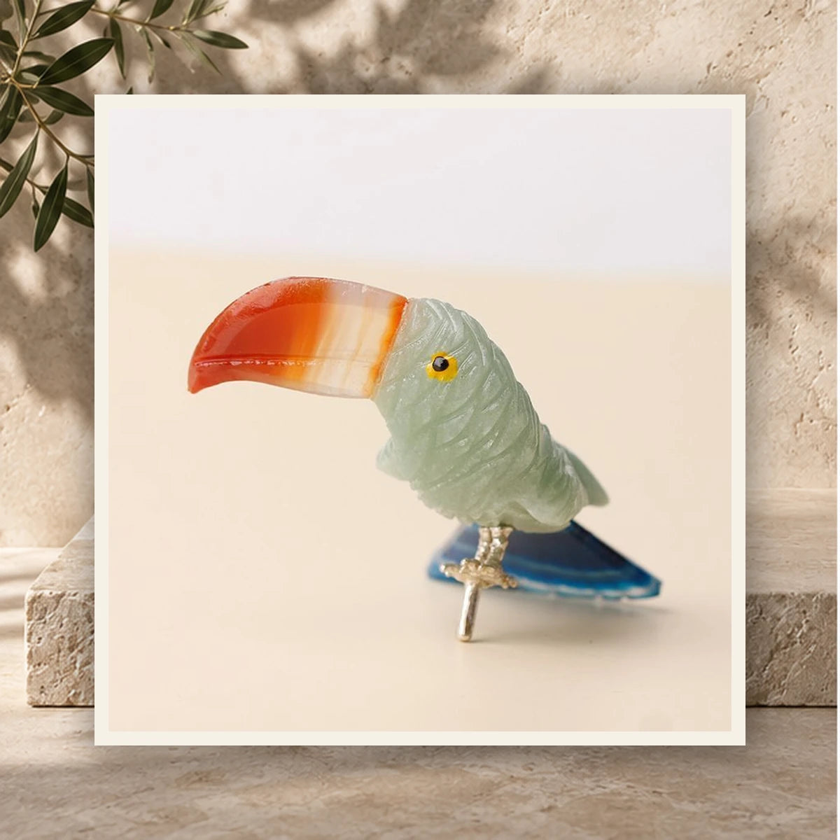 Carved Crystal Toucan — product view 3