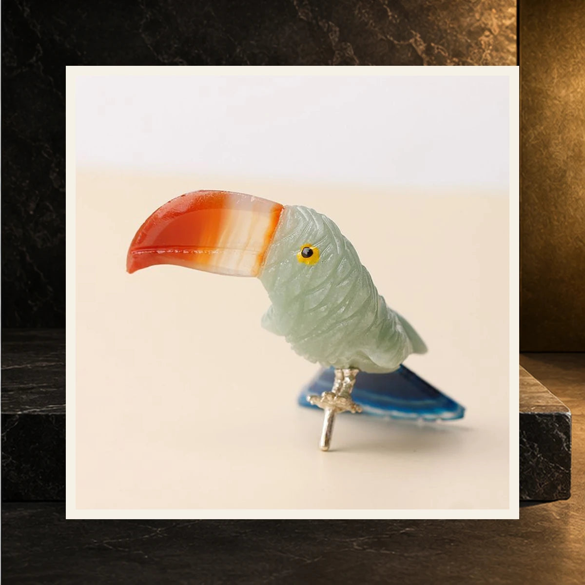 Carved Crystal Toucan — product view 4