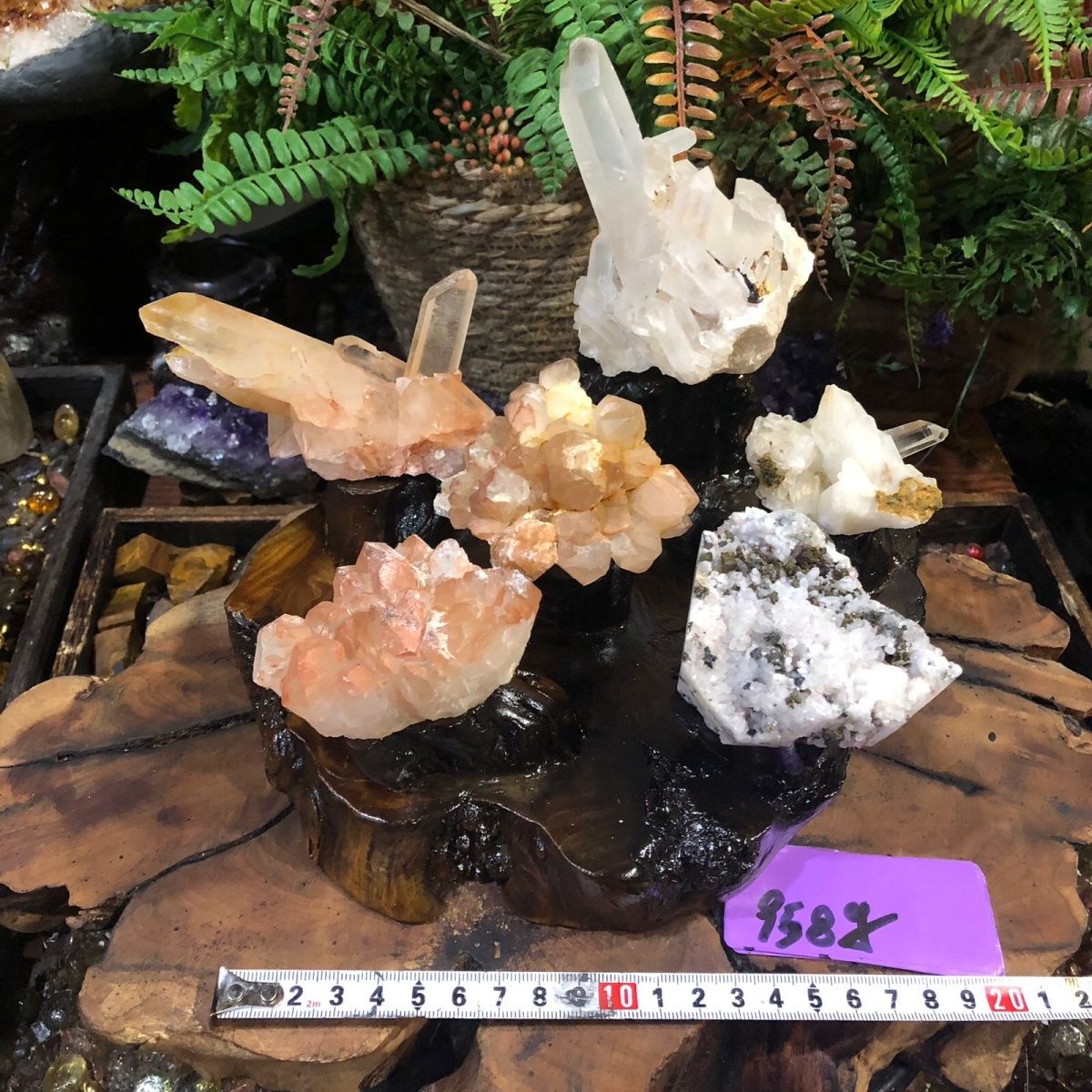 Crystal Blossom Display Cluster — natural crystal crystal décor scene 2