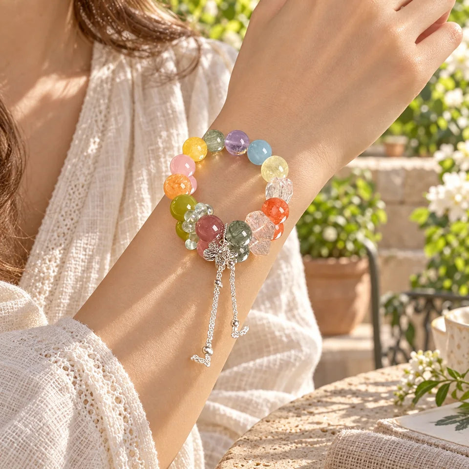 Aurora Multi-Gem Natural Crystal Bracelet — natural crystal for her scene 2