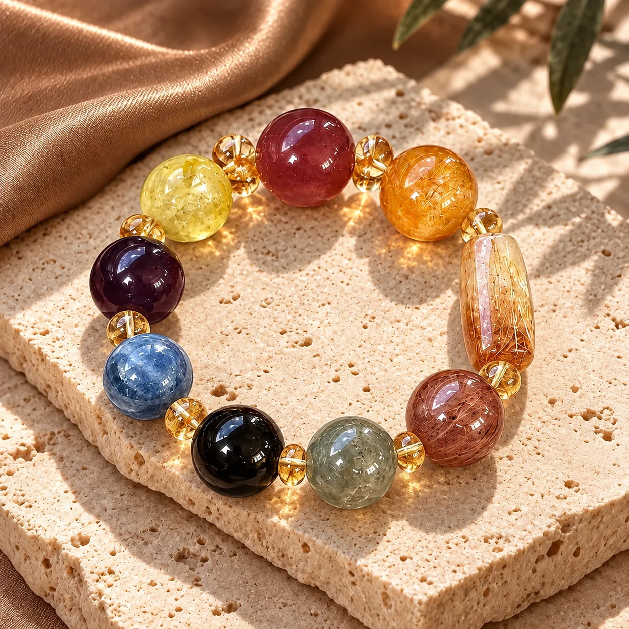 Golden Garden Natural Crystal Bracelet