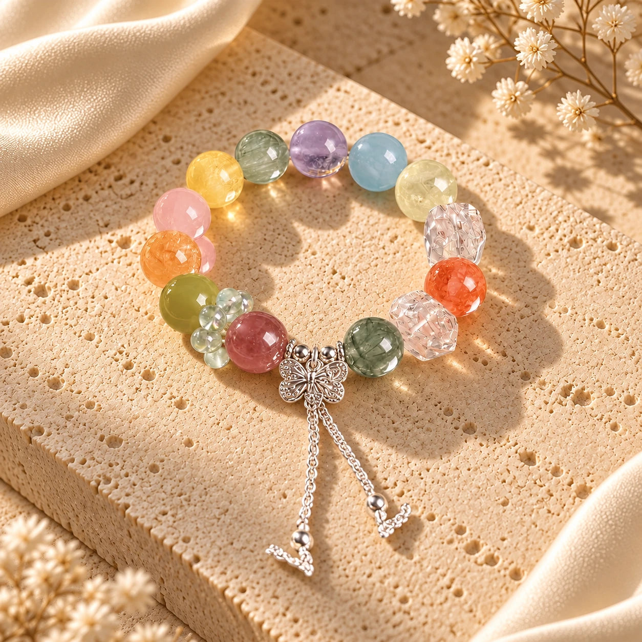 Aurora Multi-Gem Natural Crystal Bracelet