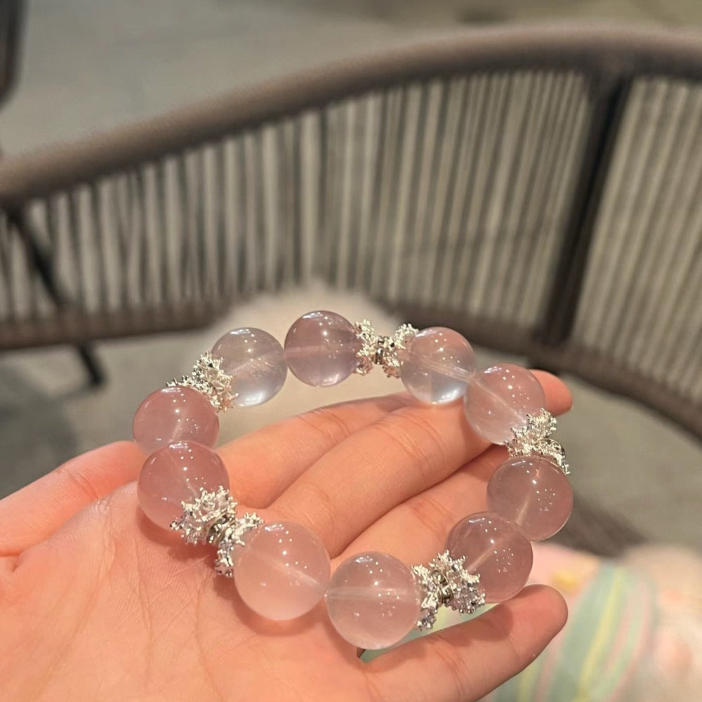 15mm Rose Quartz Bracelet High-Clarity