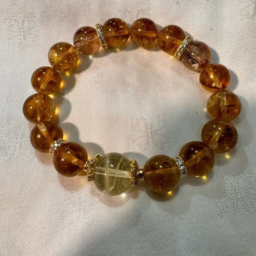 Super Seven and Citrine and Golden Quartz Bracelet