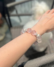 15mm Rose Quartz Bracelet High-Clarity