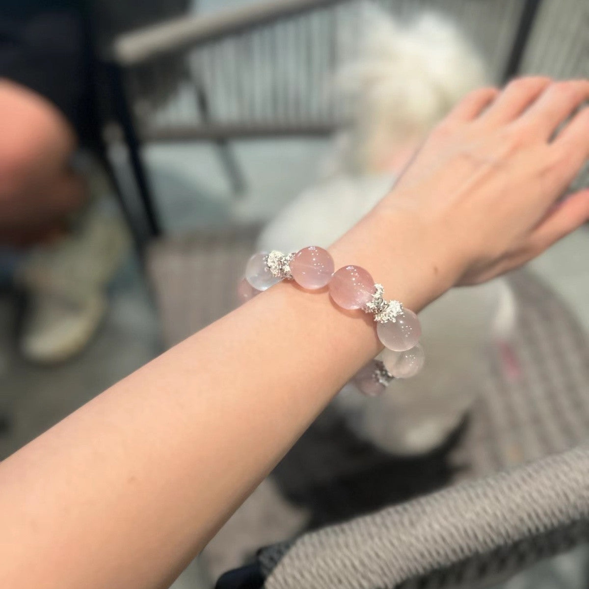 15mm Rose Quartz Bracelet High-Clarity