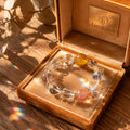 Inner Light citrine bracelet with golden citrine focal bead, clear quartz rounds and pink strawberry quartz accents