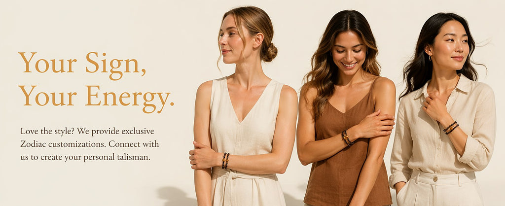 Capricorn zodiac triple-wrap bracelet with faceted black tourmaline beads, flower amber statement bead, citrine accents,