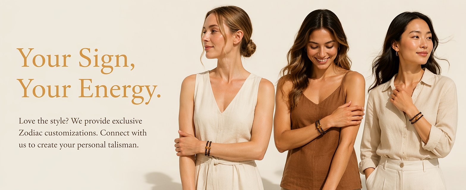 Capricorn zodiac triple-wrap bracelet with faceted black tourmaline beads, flower amber statement bead, citrine accents,