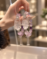 14mm Amethyst Bracelet Nine-Tailed Fox Charm Large Bead Vintage