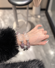 14mm Amethyst Bracelet Nine-Tailed Fox Charm Large Bead Vintage
