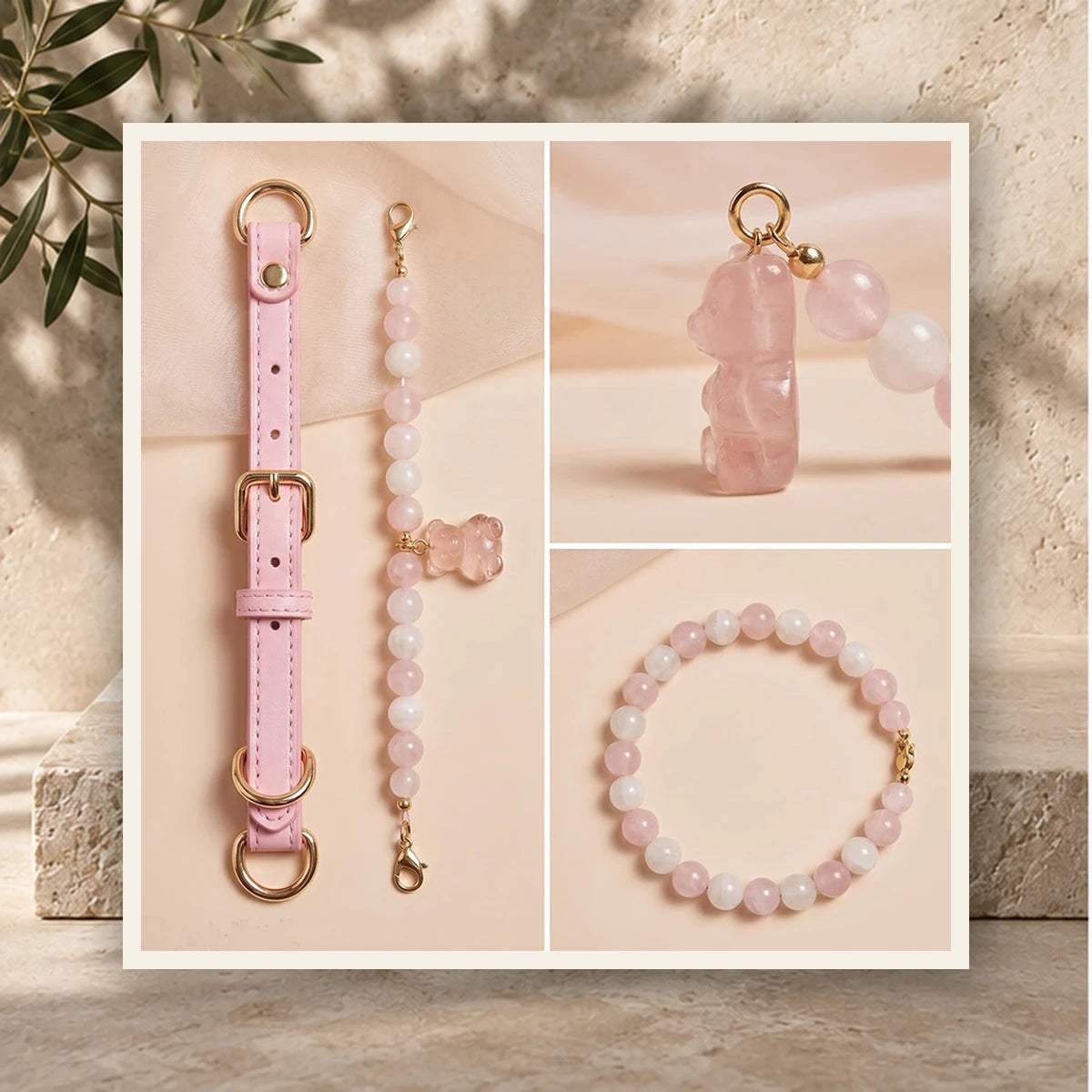 Rose Quartz Bow Pet and Owner Set — product view 3