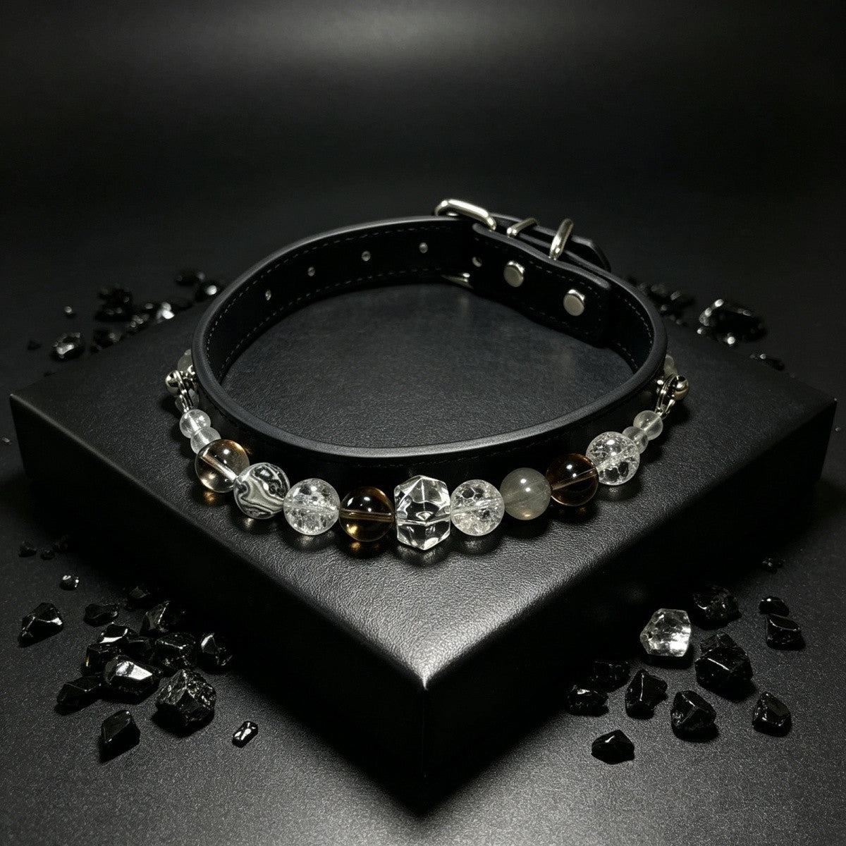 Mist Glacier Natural Crystal Pet Collar — natural crystal you & your companion scene 1