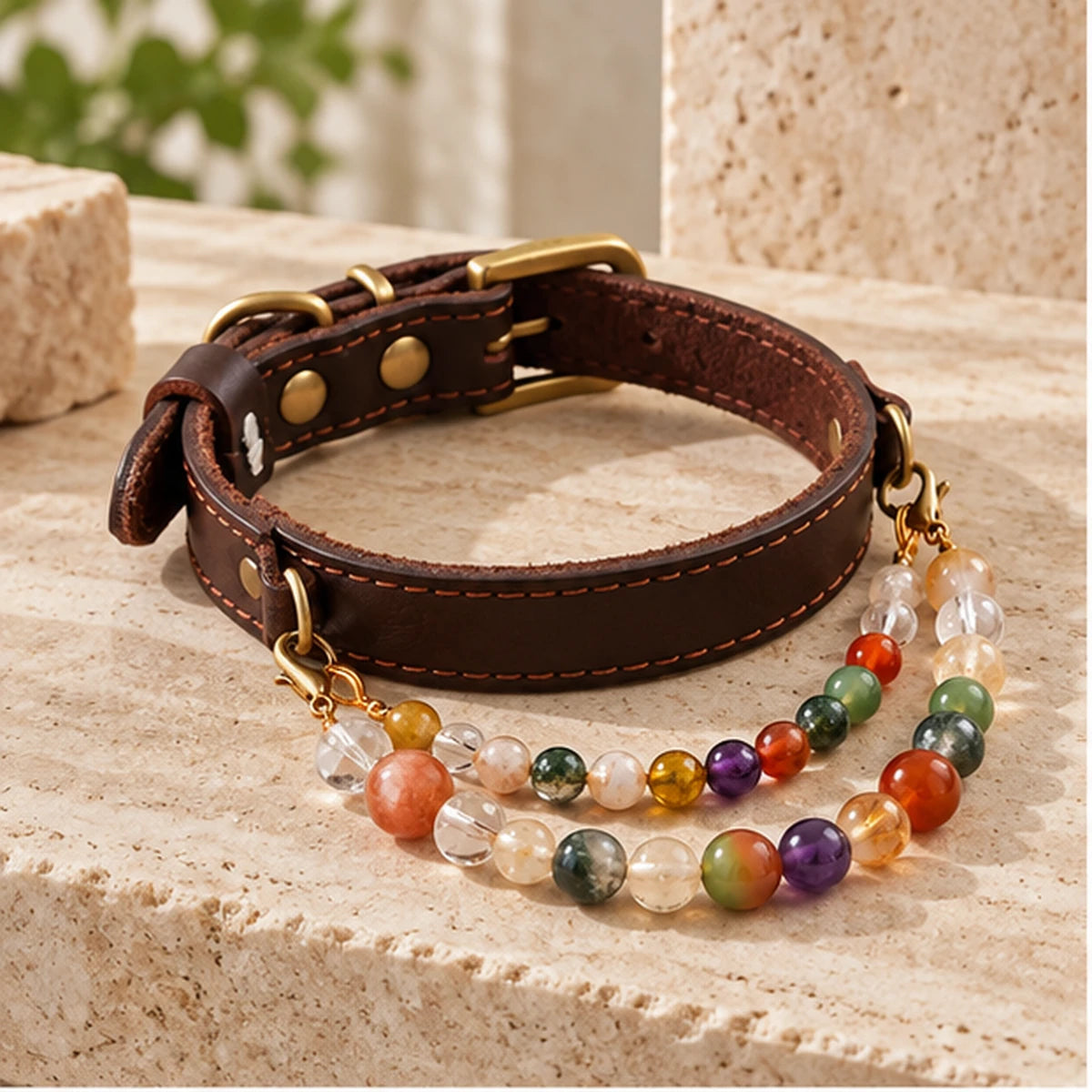 Heritage Gemstone Pet Collar — product view 1