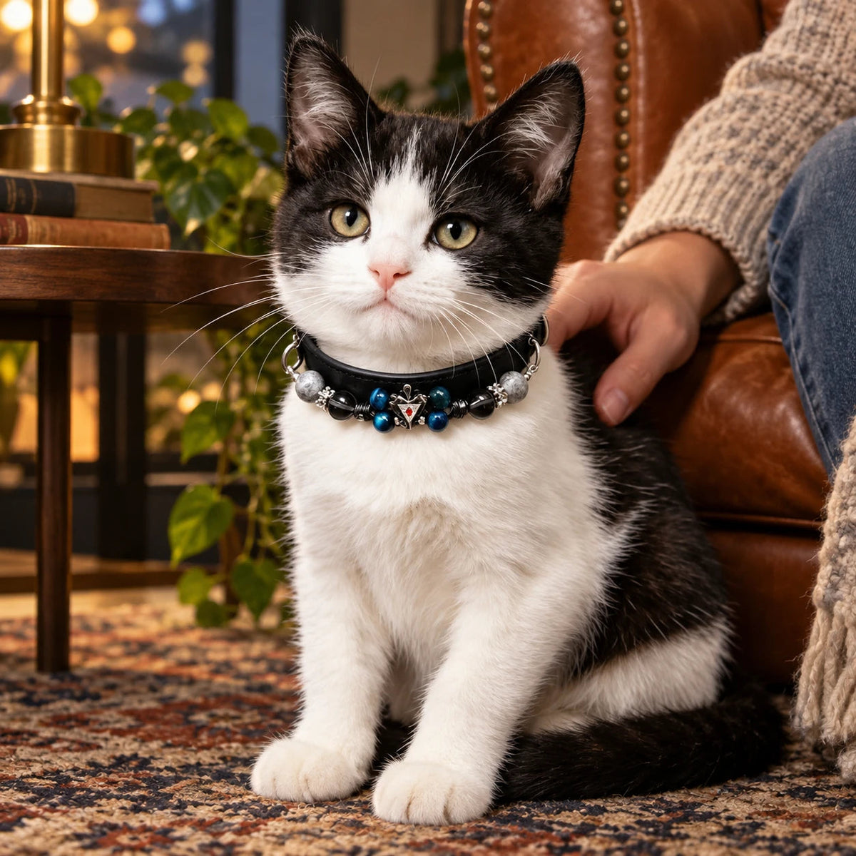 Midnight Jewel Natural Crystal Pet Collar — natural crystal you & your companion scene 1