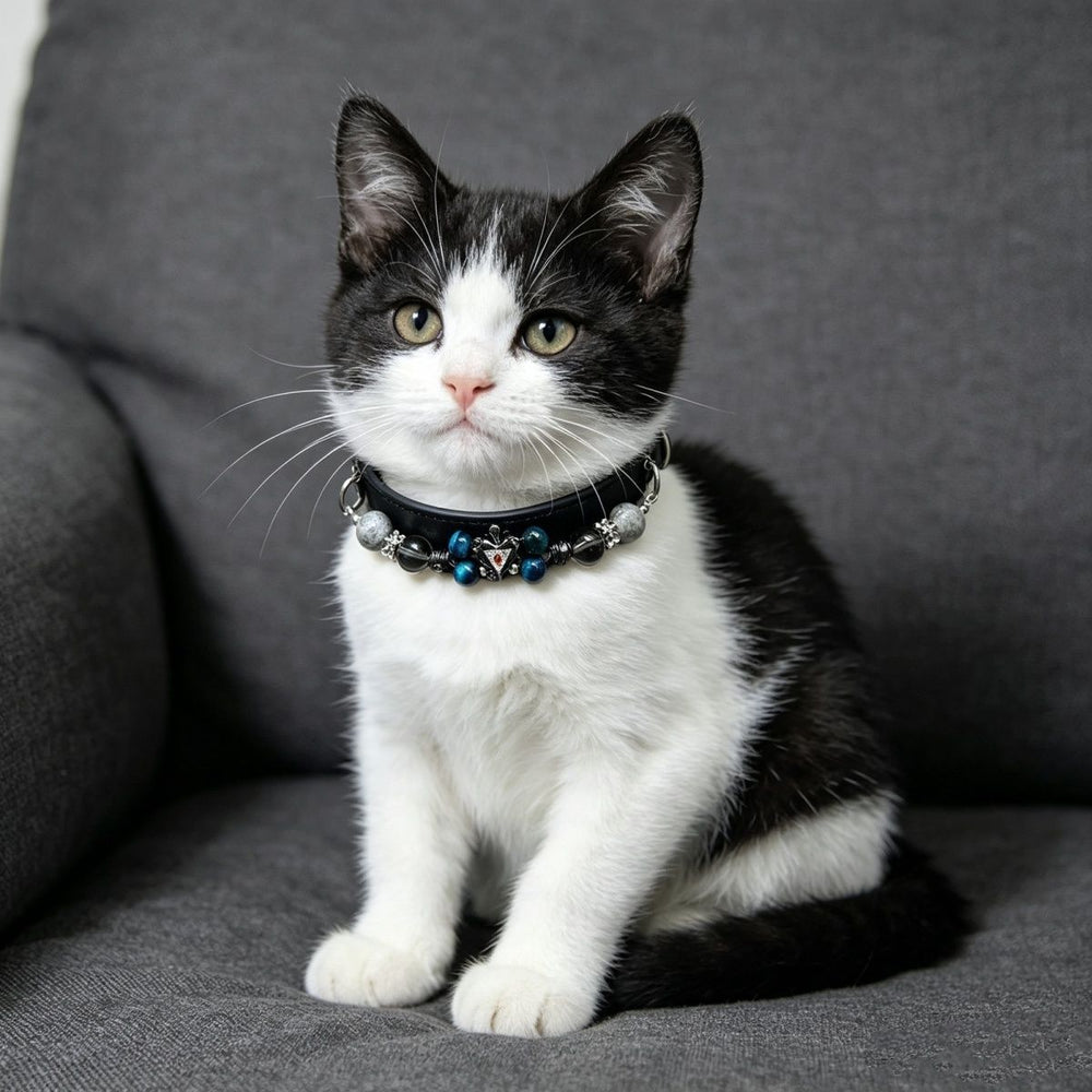 Midnight Jewel Natural Crystal Pet Collar