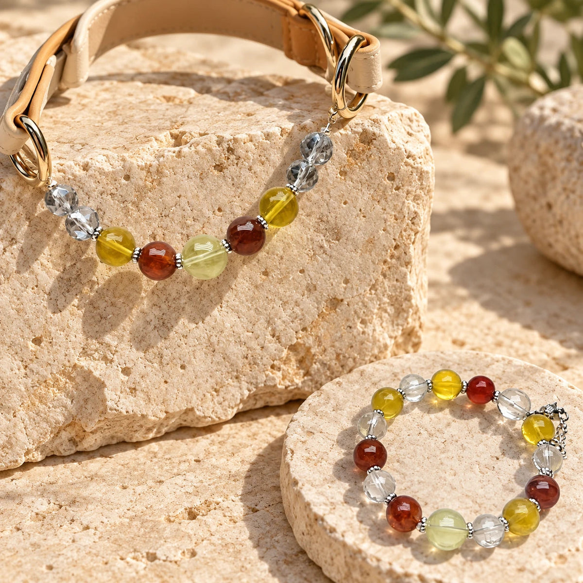 East Sea Matching Crystal Pet Collar — natural crystal you & your companion scene 1
