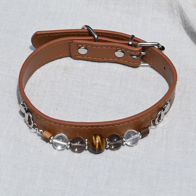 Vintage Stone Natural Crystal Pet Collar