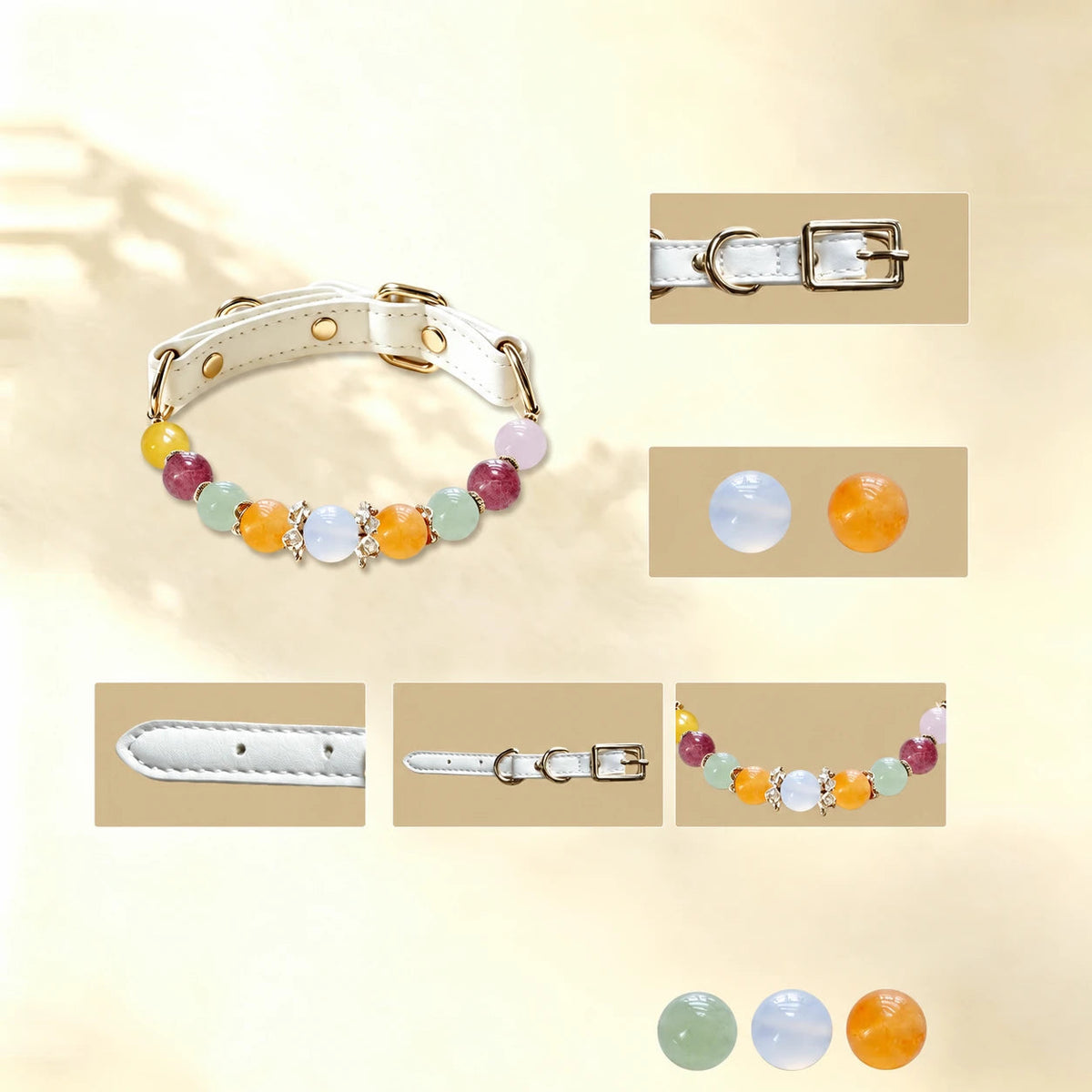 Silver Dawn Natural Crystal Pet Necklace — natural crystal you & your companion scene 2