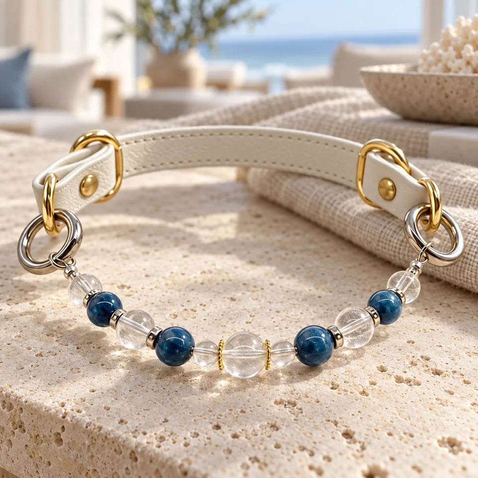 Deep Sea Prelude Natural Crystal Pet Collar — natural crystal you & your companion scene 3