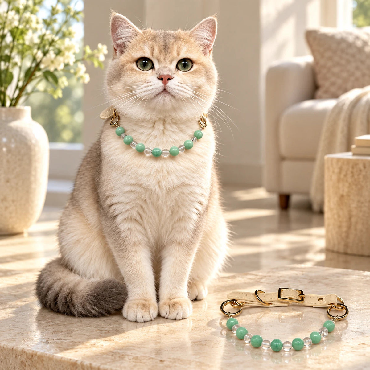 Qinglan Natural Crystal Pet Collar — natural crystal you & your companion scene 1