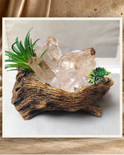Illuminated Quartz Wood Sculpture — product view 1
