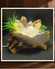Illuminated Quartz Wood Sculpture — product view 2