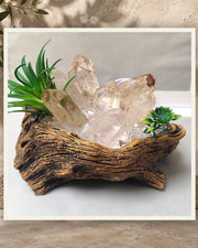 Illuminated Quartz Wood Sculpture — product view 3