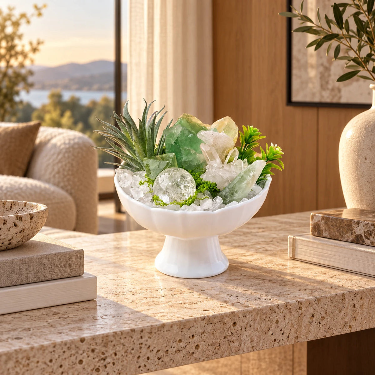 Raw Crystal Grove Planter — natural crystal crystal décor scene 1