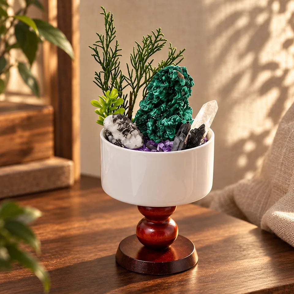 Green Isle Natural Crystal Planter — natural crystal crystal décor scene 3