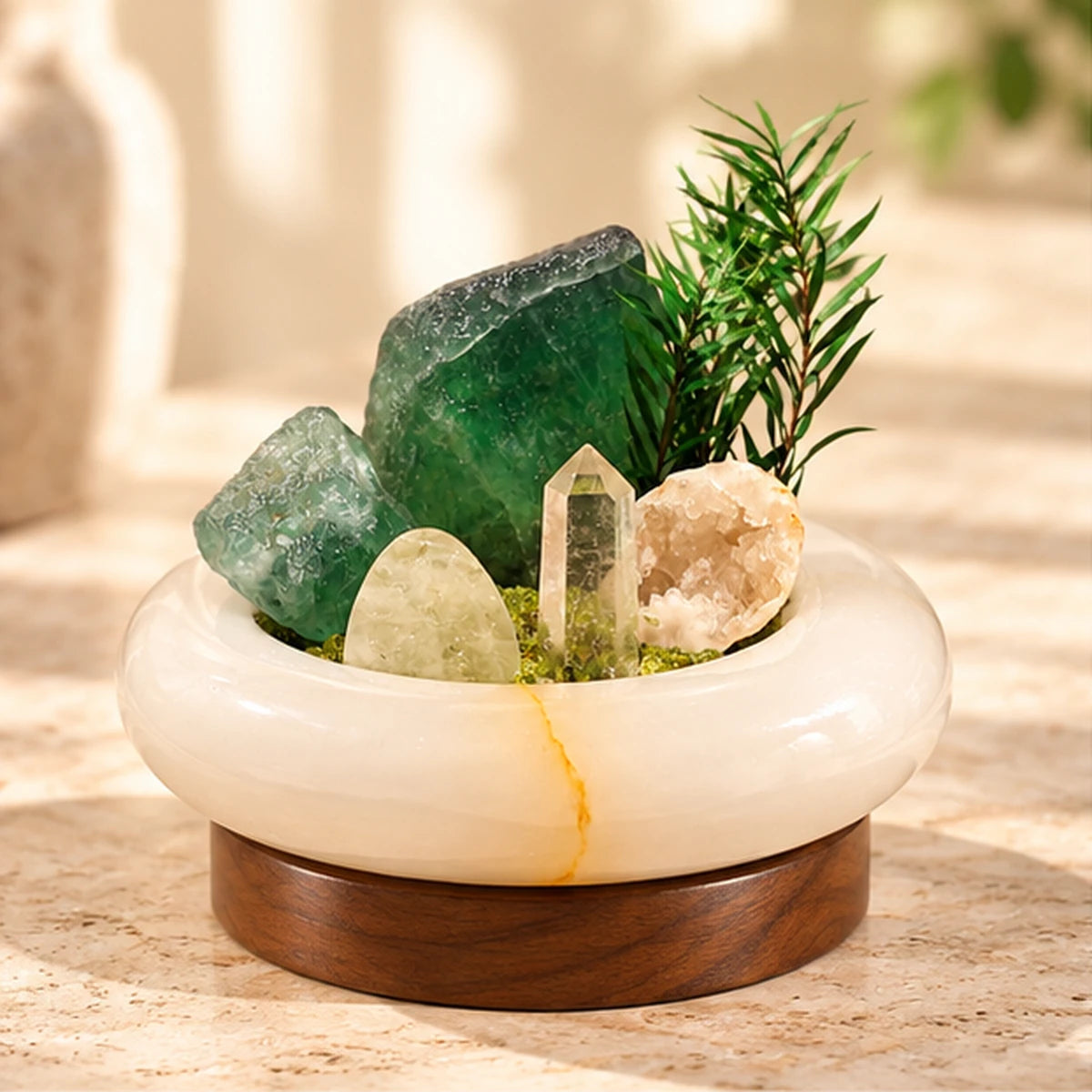 Green Fluorite Botanical Bowl — product view 1