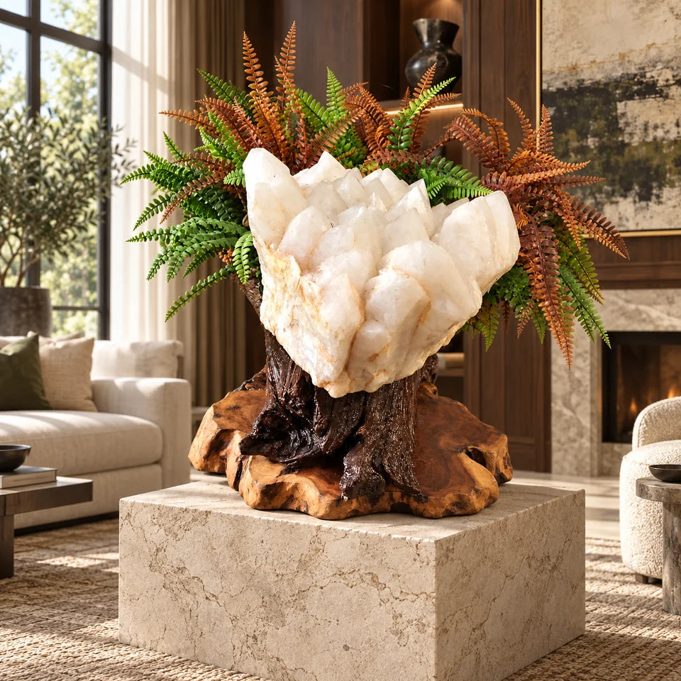Monumental Clear Crystal Cluster — natural crystal crystal décor scene 3