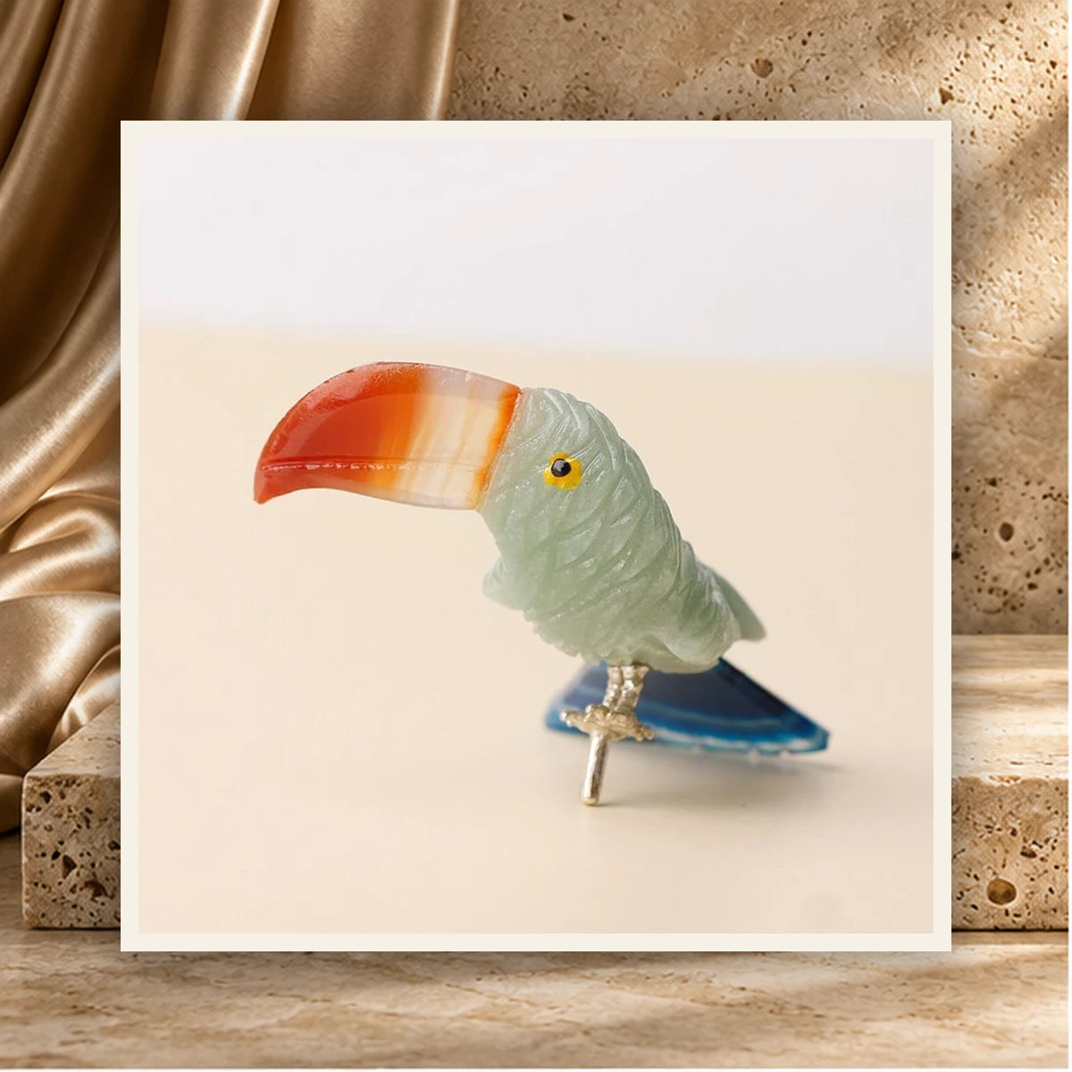 Carved Crystal Toucan — product view 1