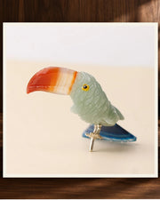 Carved Crystal Toucan — product view 2