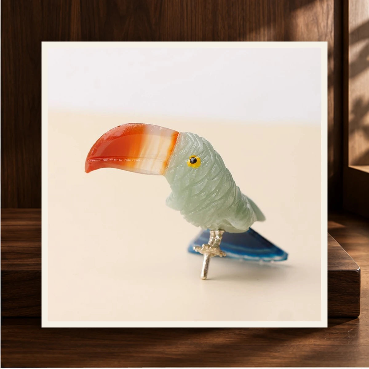 Carved Crystal Toucan — product view 2