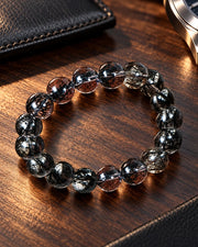 Old-Mine 7A Black Rutilated Bracelet — natural crystal for him scene 2