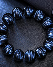 Blue Tiger Eye Statement Bracelet — natural crystal for him scene 2