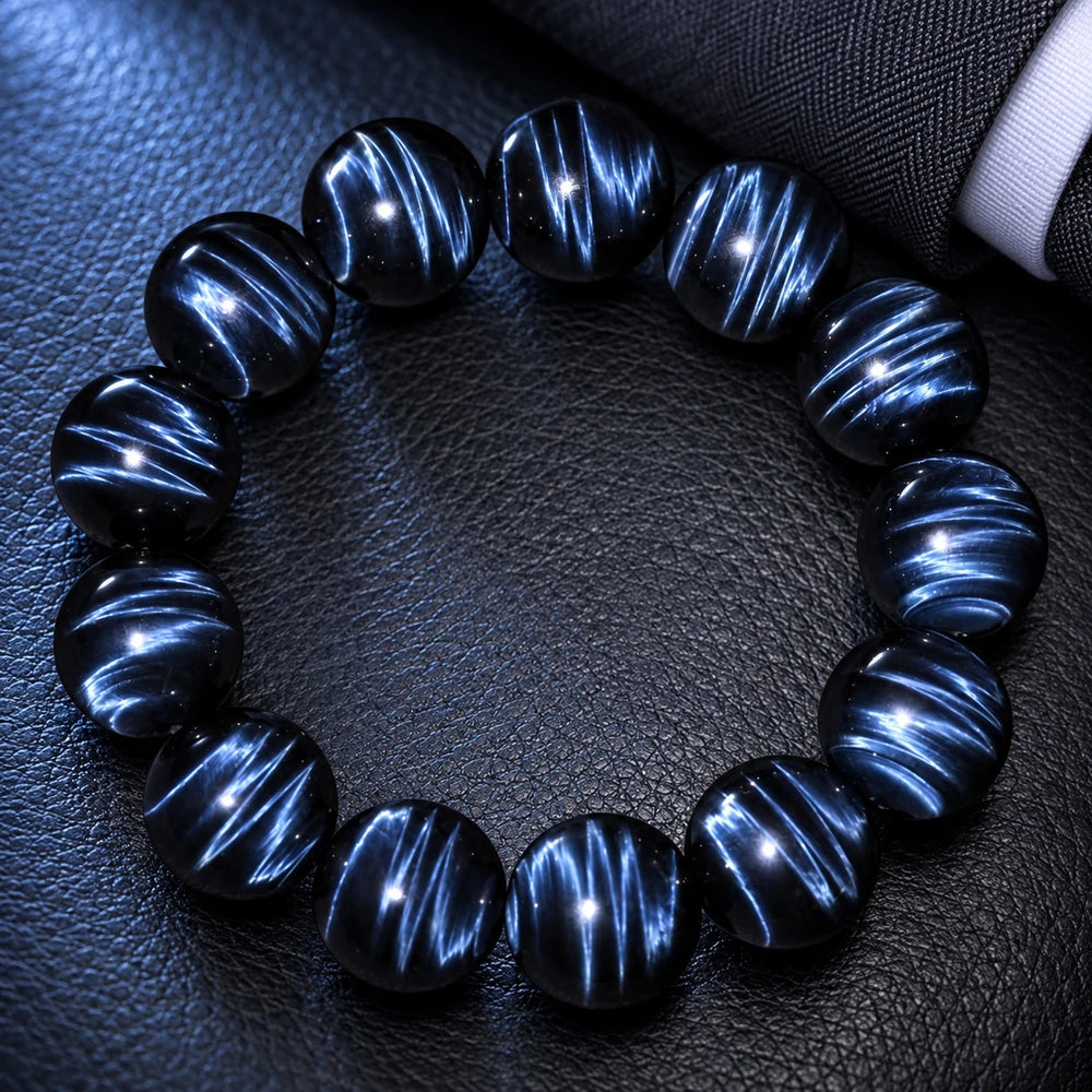 Blue Tiger Eye Statement Bracelet