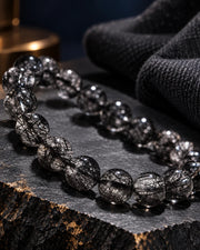 Brazilian Black Aurora Crystal Bracelet — natural crystal for him scene 2