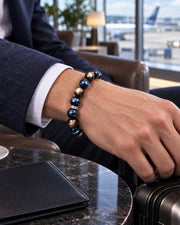 Deep-Sea Aquamarine Tiger Eye Bracelet — natural crystal for him scene 1