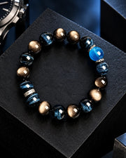 Deep-Sea Aquamarine Tiger Eye Bracelet — natural crystal for him scene 2