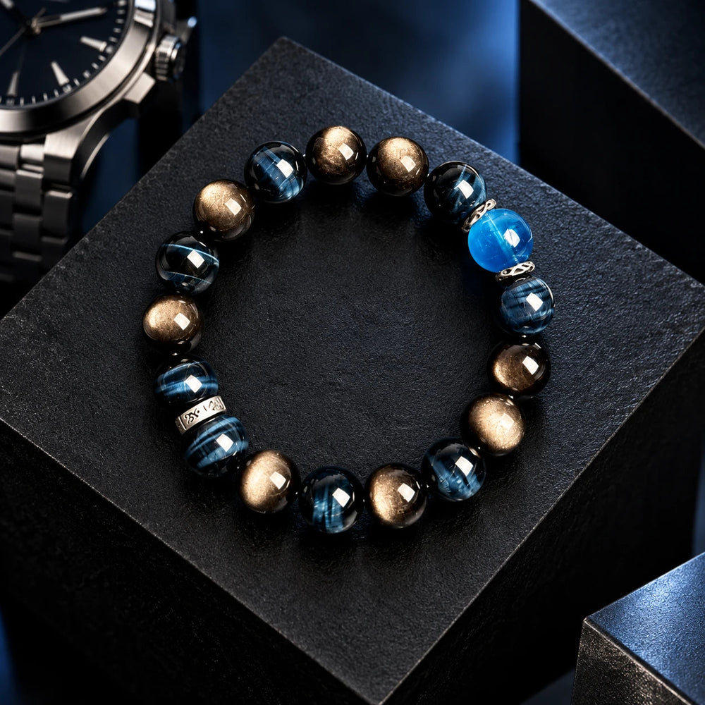 Deep-Sea Aquamarine Tiger Eye Bracelet