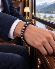 Deep-Sea Aquamarine Tiger Eye Bracelet — natural crystal for him scene 3