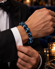 Midnight Blue Tiger Eye Bracelet — natural crystal for him scene 1