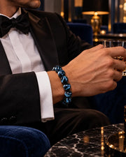 Midnight Blue Tiger Eye Bracelet — natural crystal for him scene 3